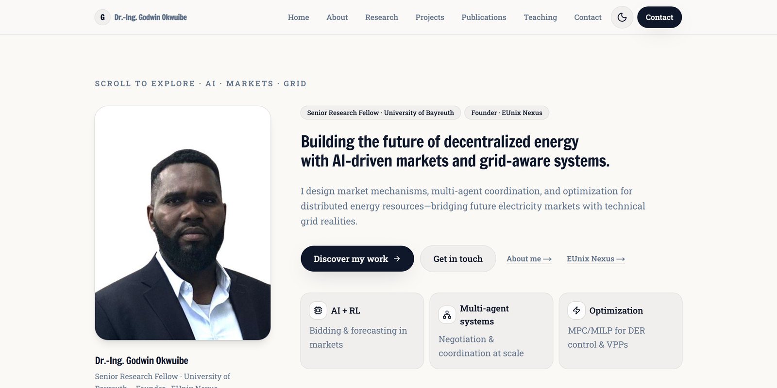 Dr.-Ing. Godwin Okwuibe research portfolio homepage